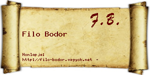 Filo Bodor névjegykártya